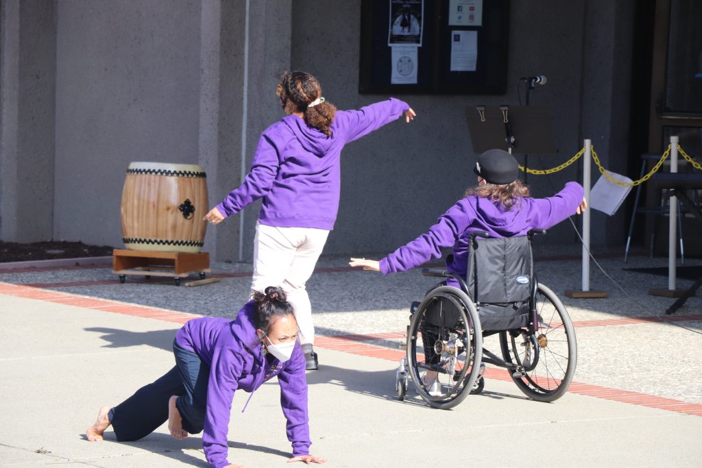 Members of the Wandering Ensemble performing at the CSUEB Dept. of Theatre and Dance  - photo by Anthony Duclair